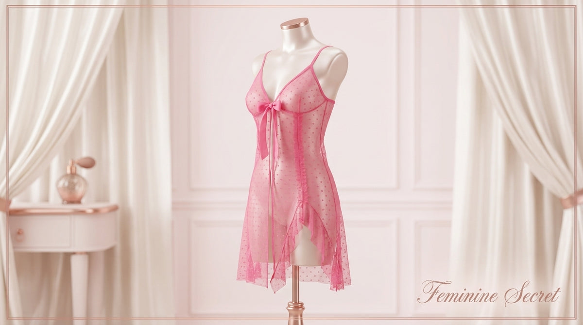 Pink Dreamy Net Nighty – Soft & Elegant