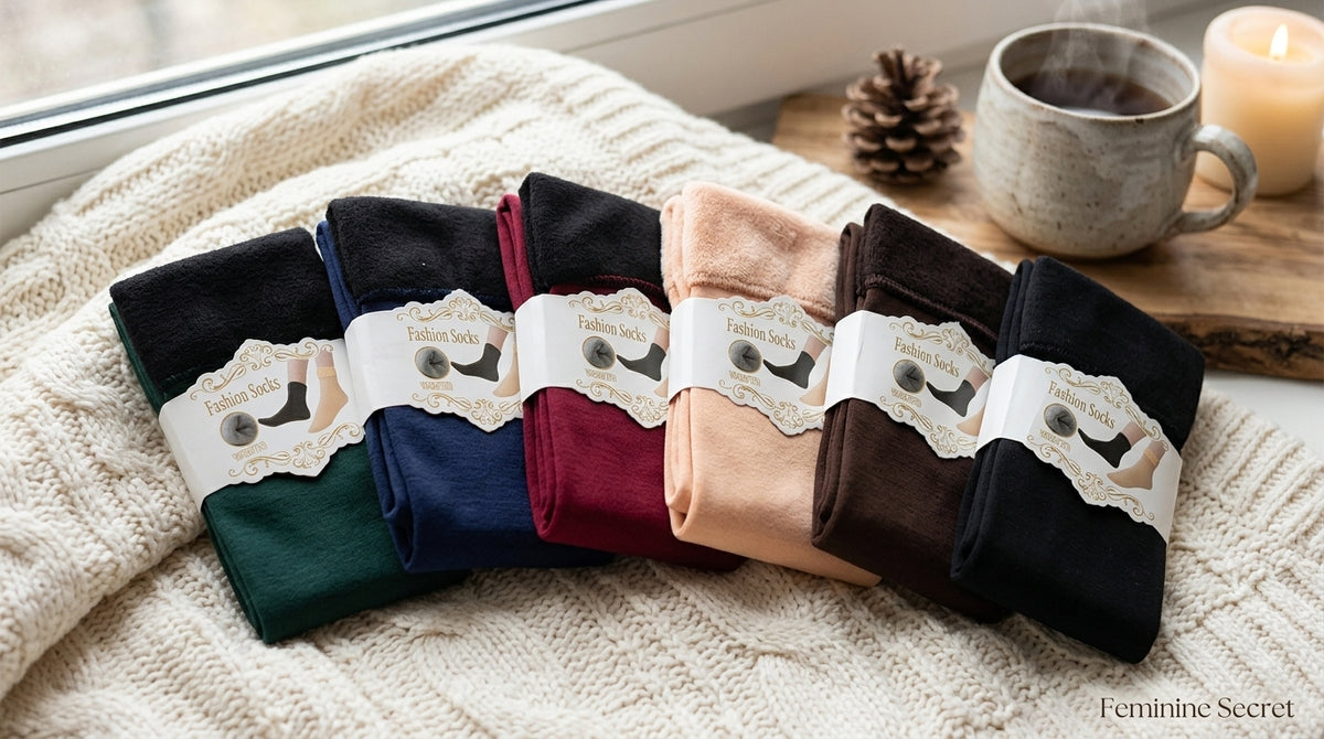 Premium Women’s Winter Warm Socks – Beautiful Multi-Colour Collection